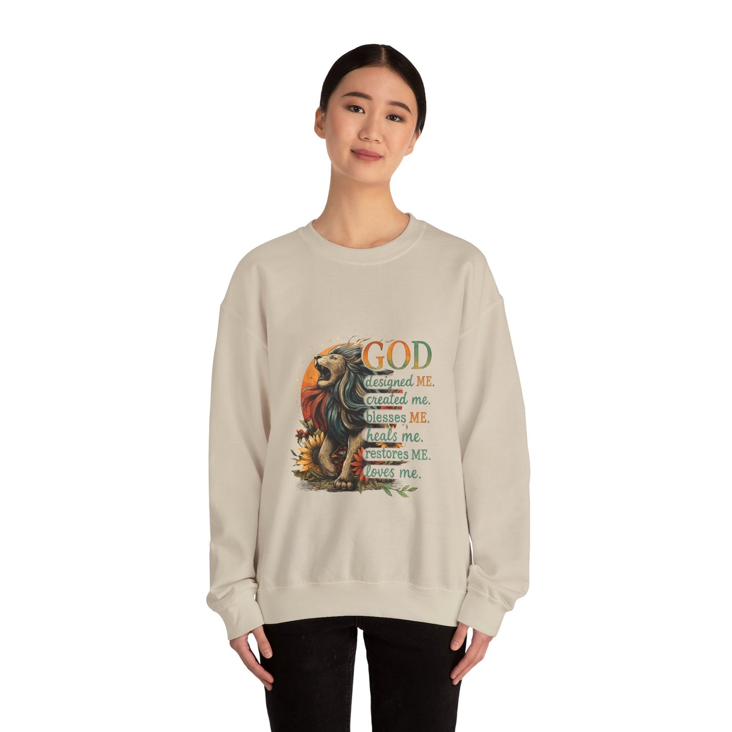 "God Created Me" Unisex Heavy Blend™ Crewneck Sweatshirt