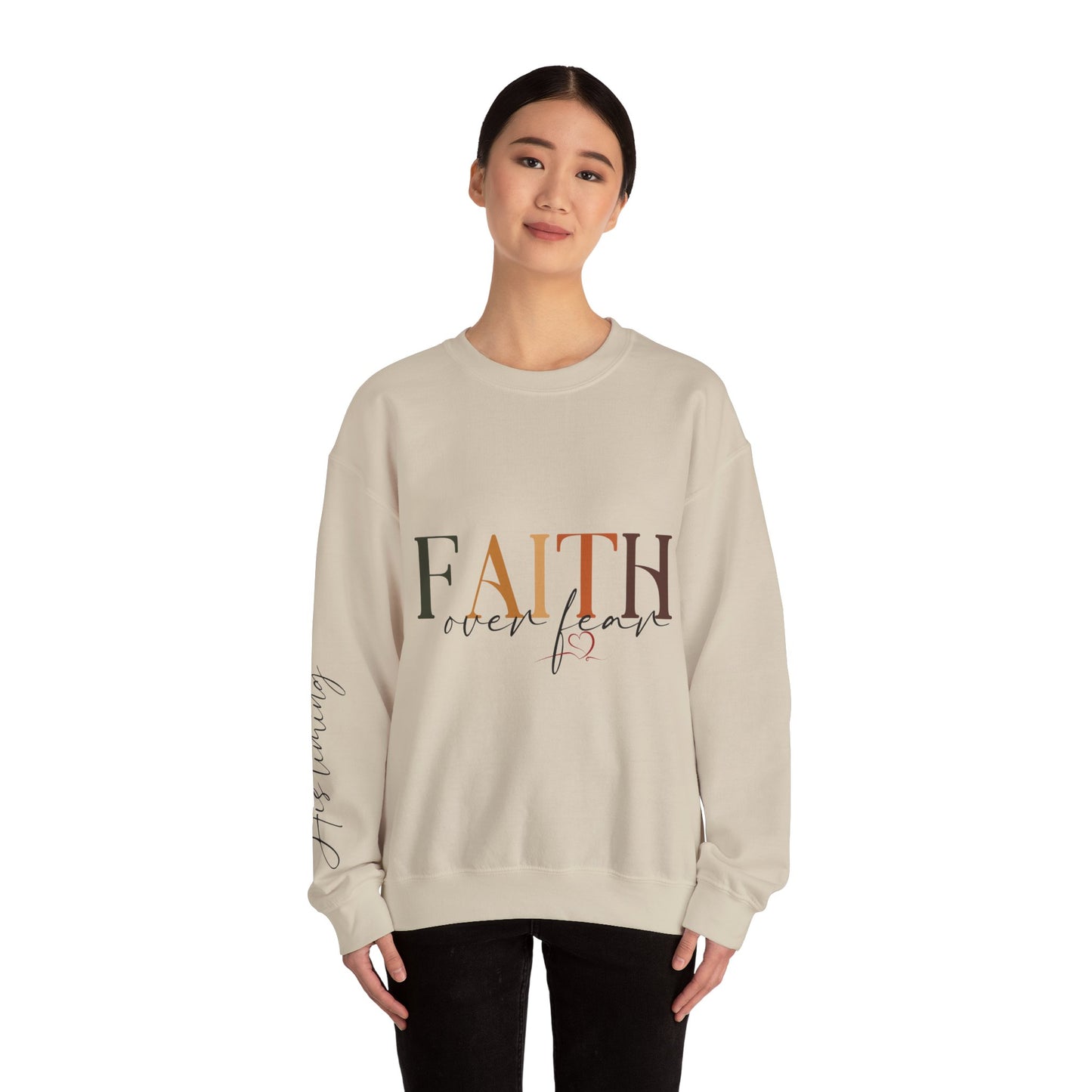 "Faith Over Fear" Inspirational Unisex Heavy Blend™ Crewneck Sweatshirt