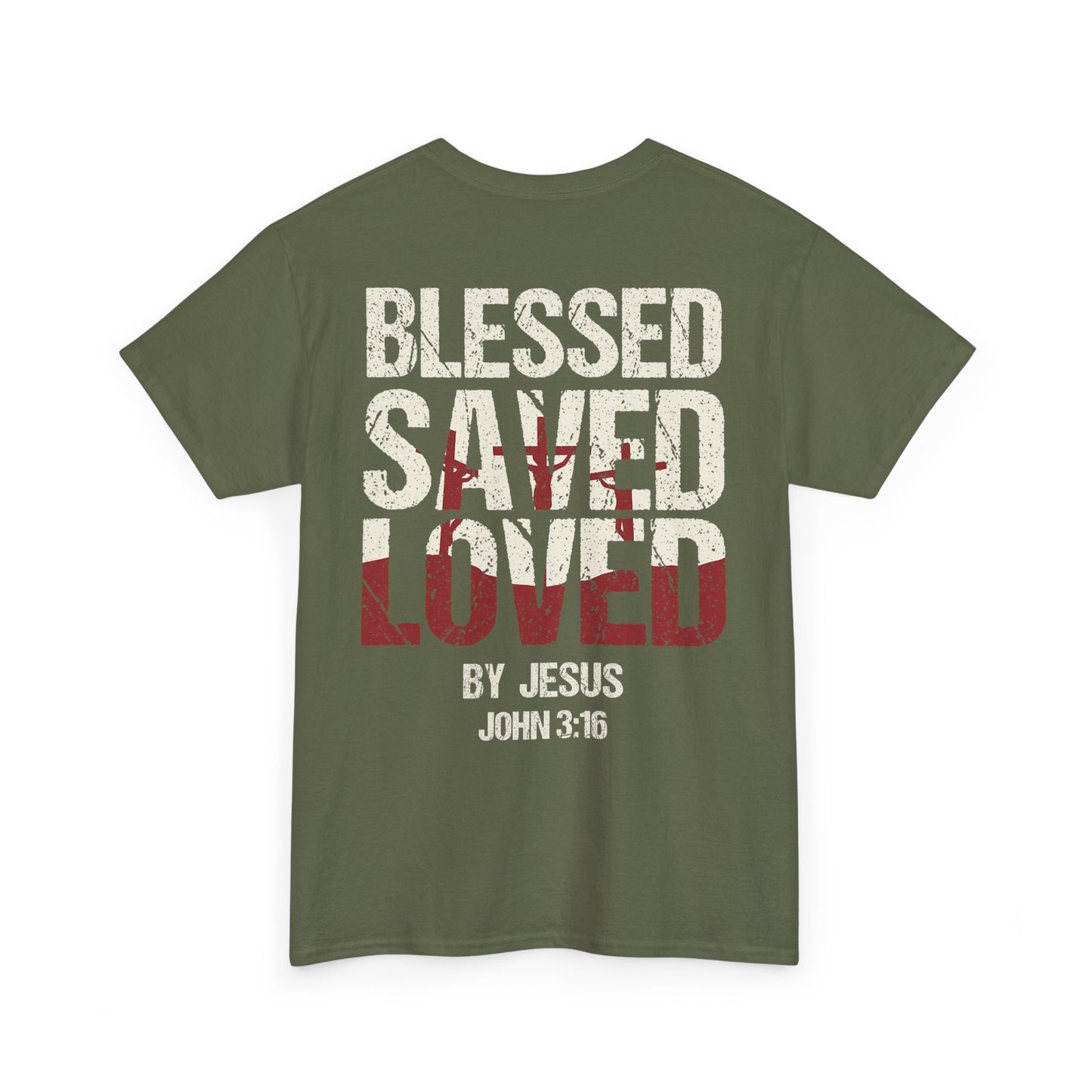 "Blessed Saved Loved" Unisex Cotton T-Shirt