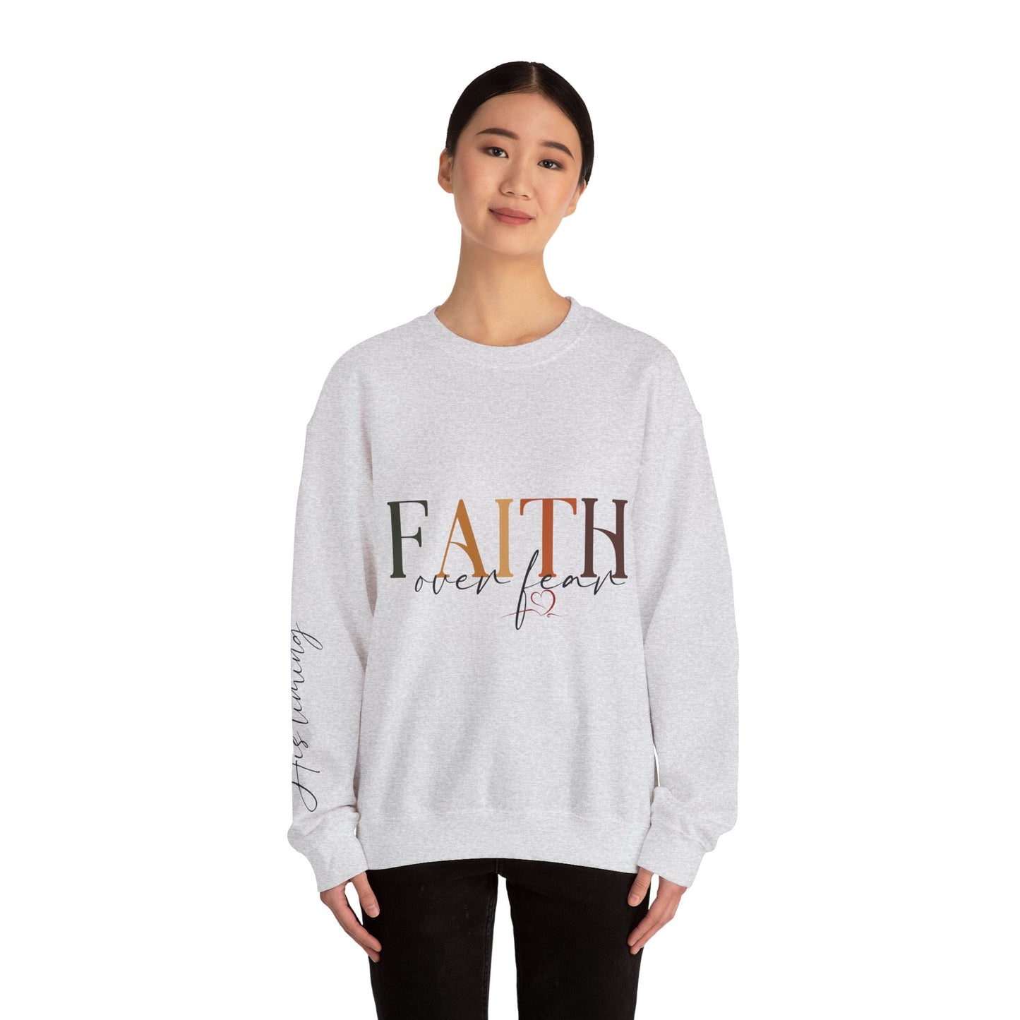 "Faith Over Fear" Inspirational Unisex Heavy Blend™ Crewneck Sweatshirt