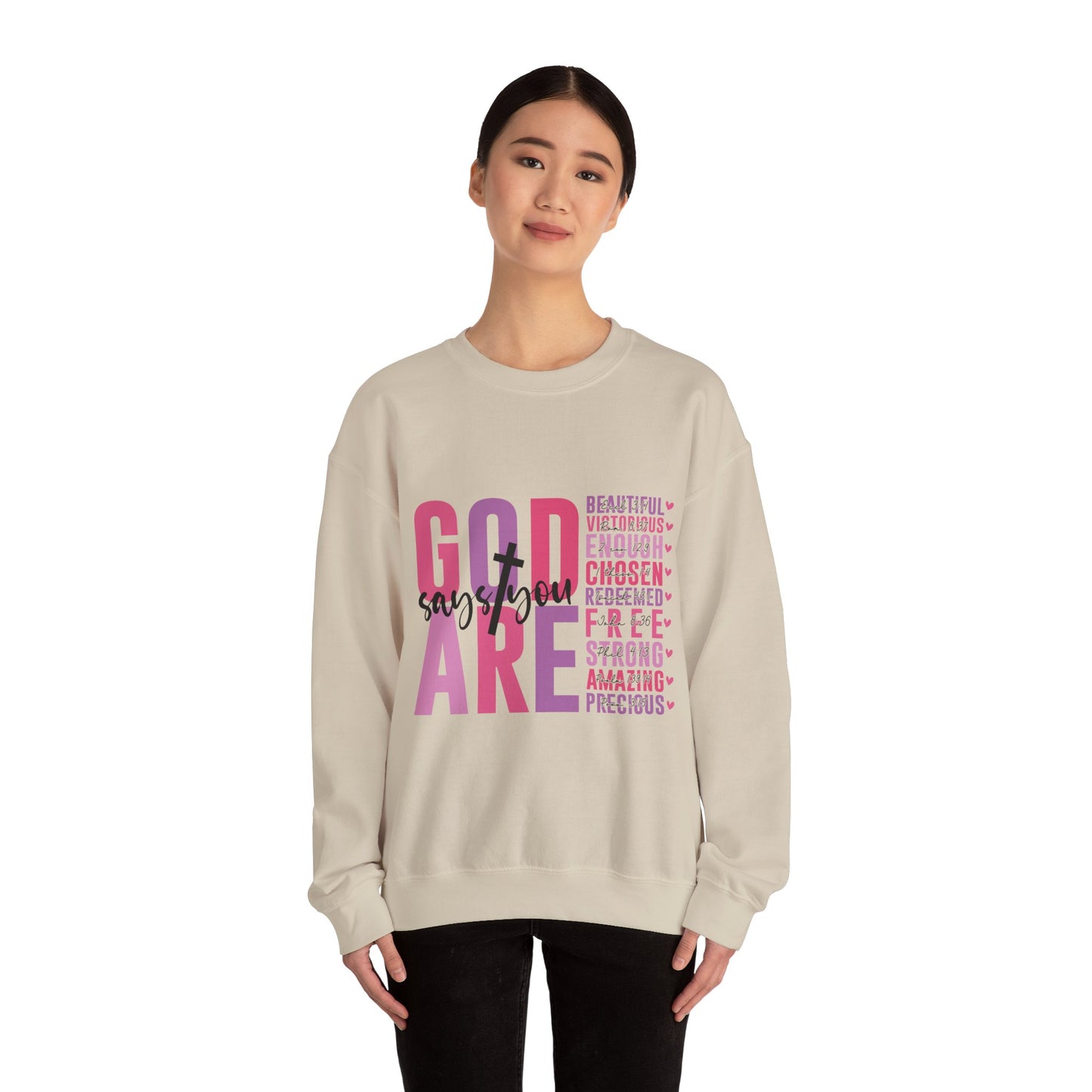 "God Says" Inspirational Crewneck Sweatshirt