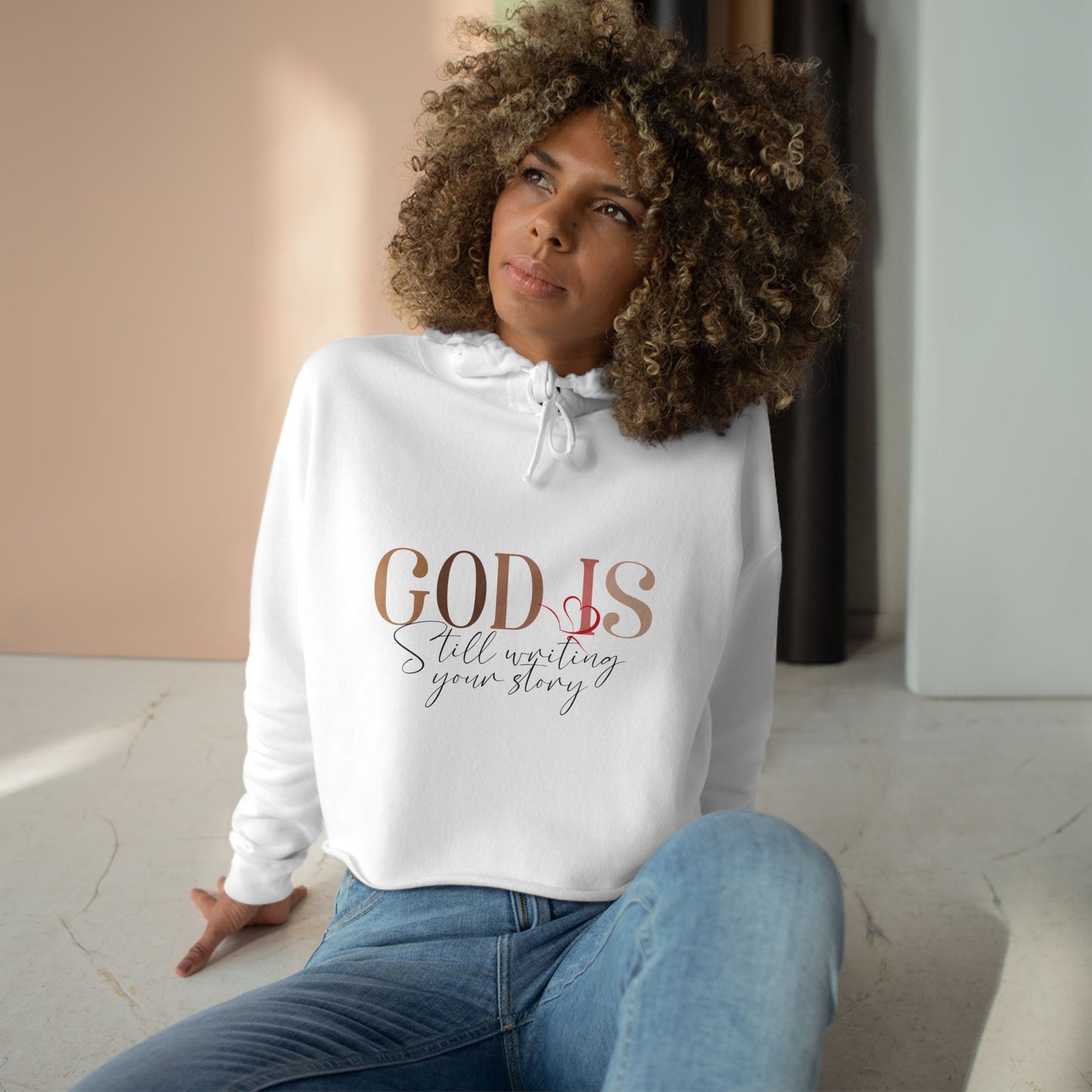 "God Is Still Writing Your Story" Crop Hoodie -