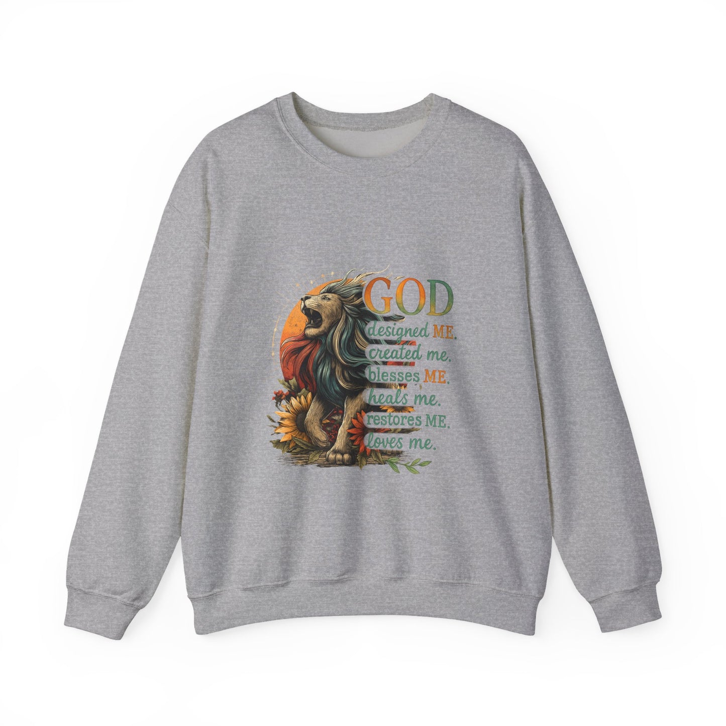 "God Created Me" Unisex Heavy Blend™ Crewneck Sweatshirt