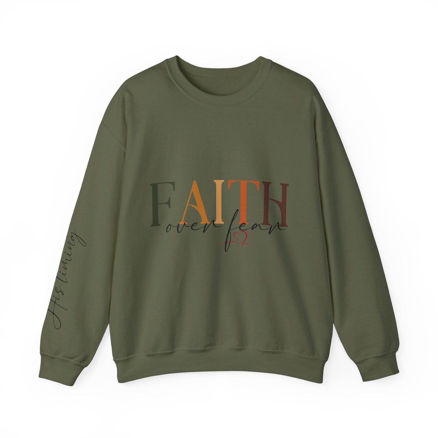 "Faith Over Fear" Inspirational Unisex Heavy Blend™ Crewneck Sweatshirt