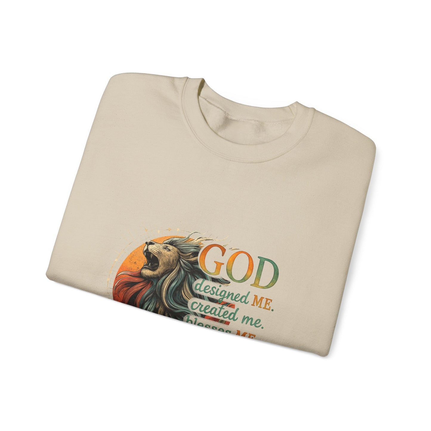 "God Created Me" Unisex Heavy Blend™ Crewneck Sweatshirt