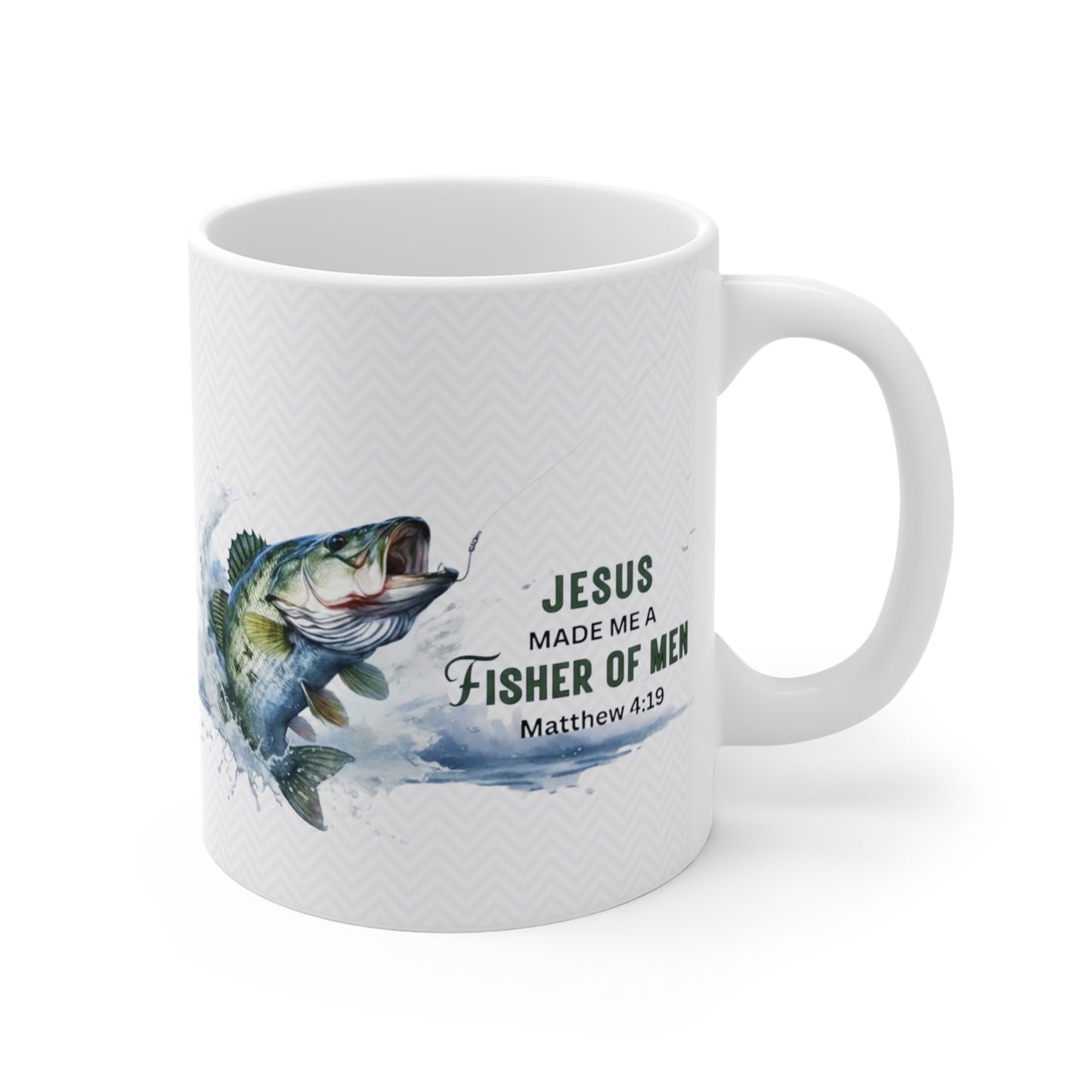 “Jesus Made Me a Fisher of Men” Ceramic Coffee Cup (11 oz)