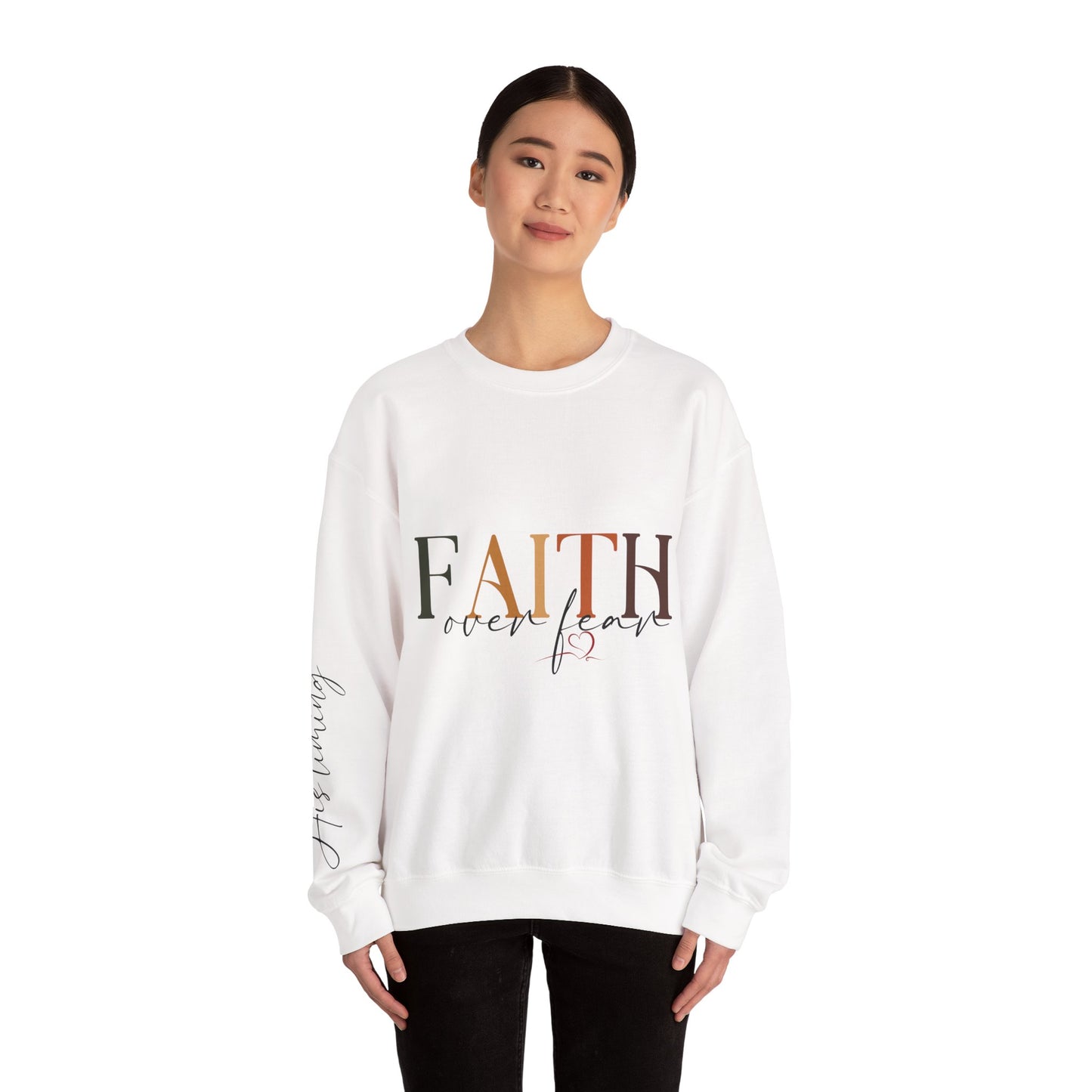 "Faith Over Fear" Inspirational Unisex Heavy Blend™ Crewneck Sweatshirt