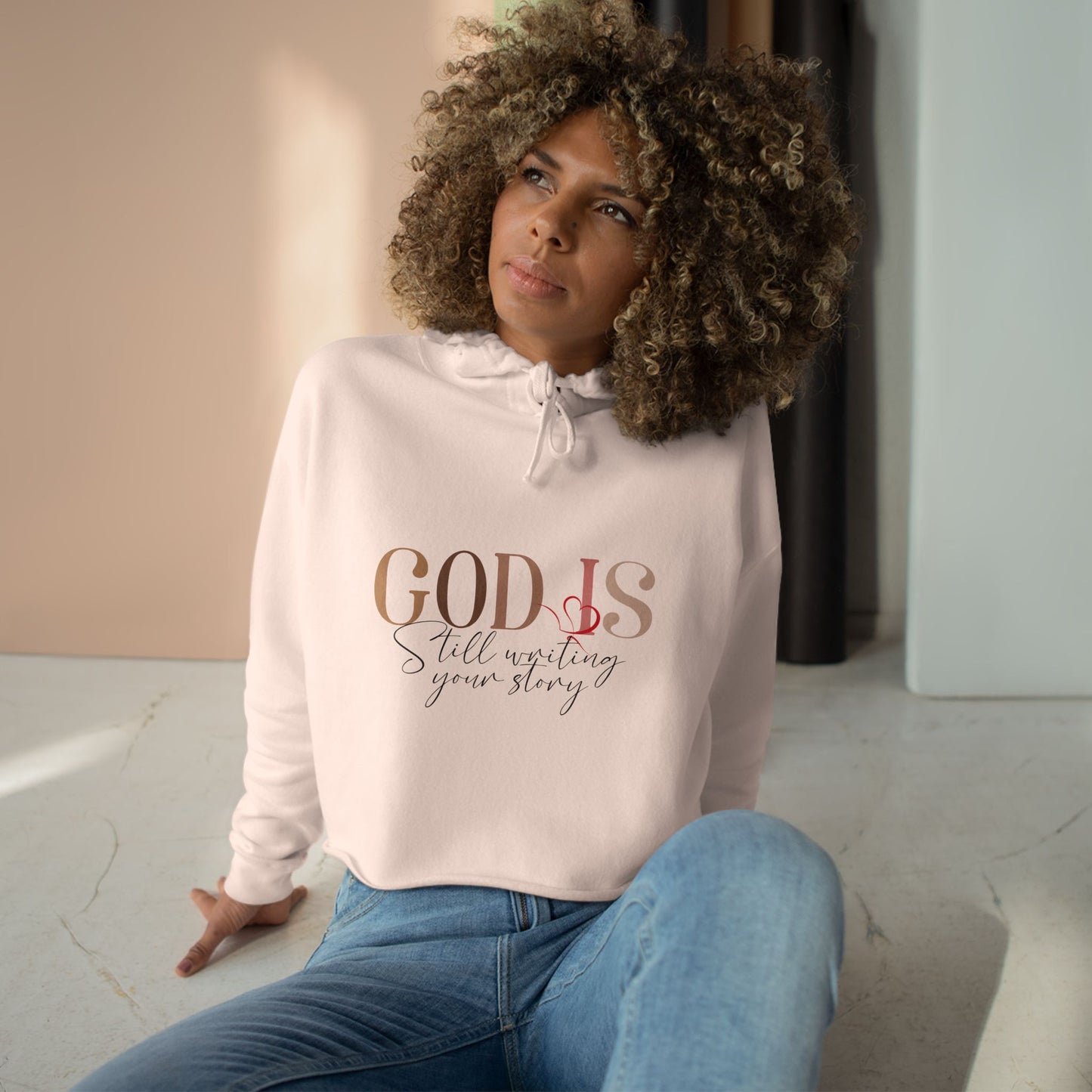 "God Is Still Writing Your Story" Crop Hoodie -