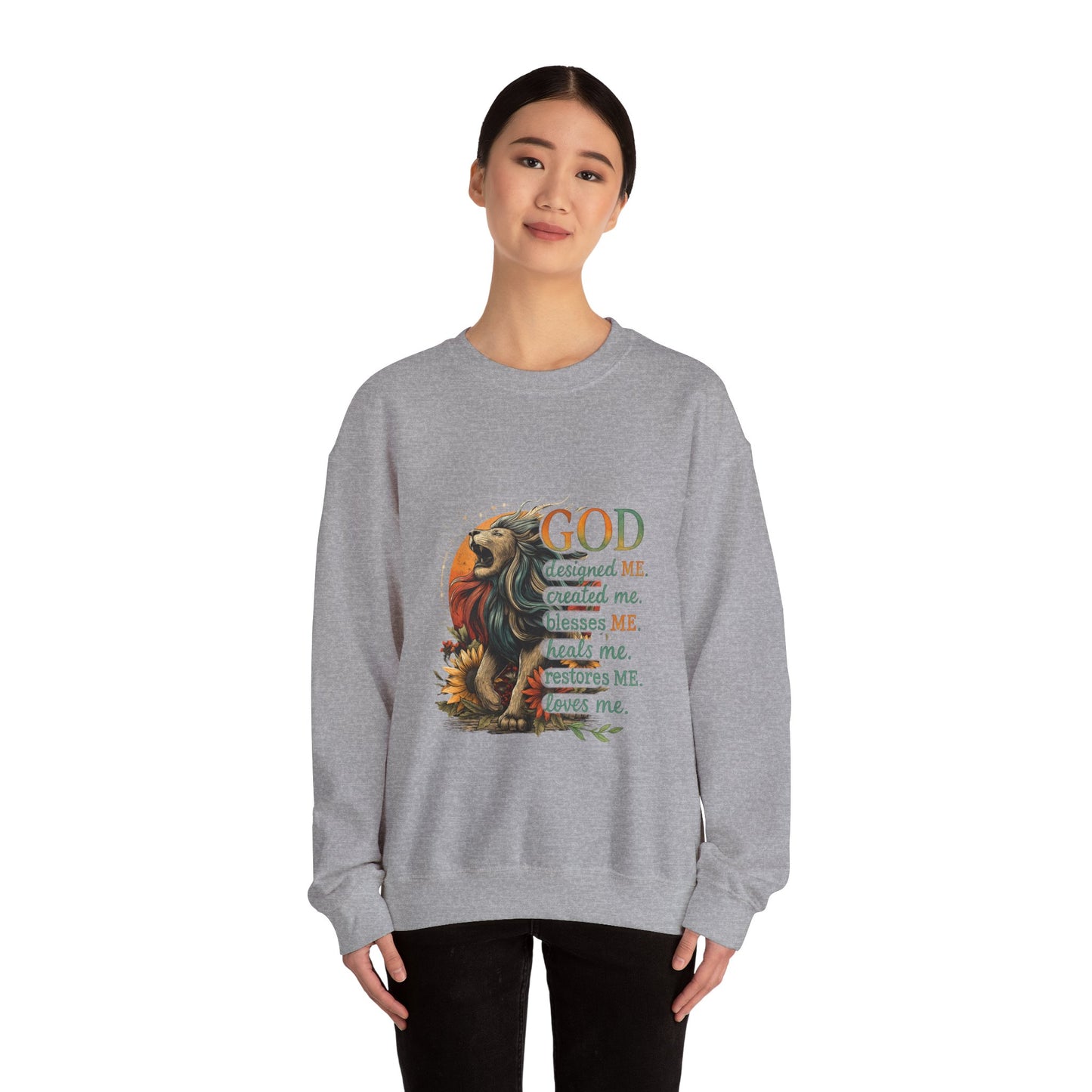 "God Created Me" Unisex Heavy Blend™ Crewneck Sweatshirt