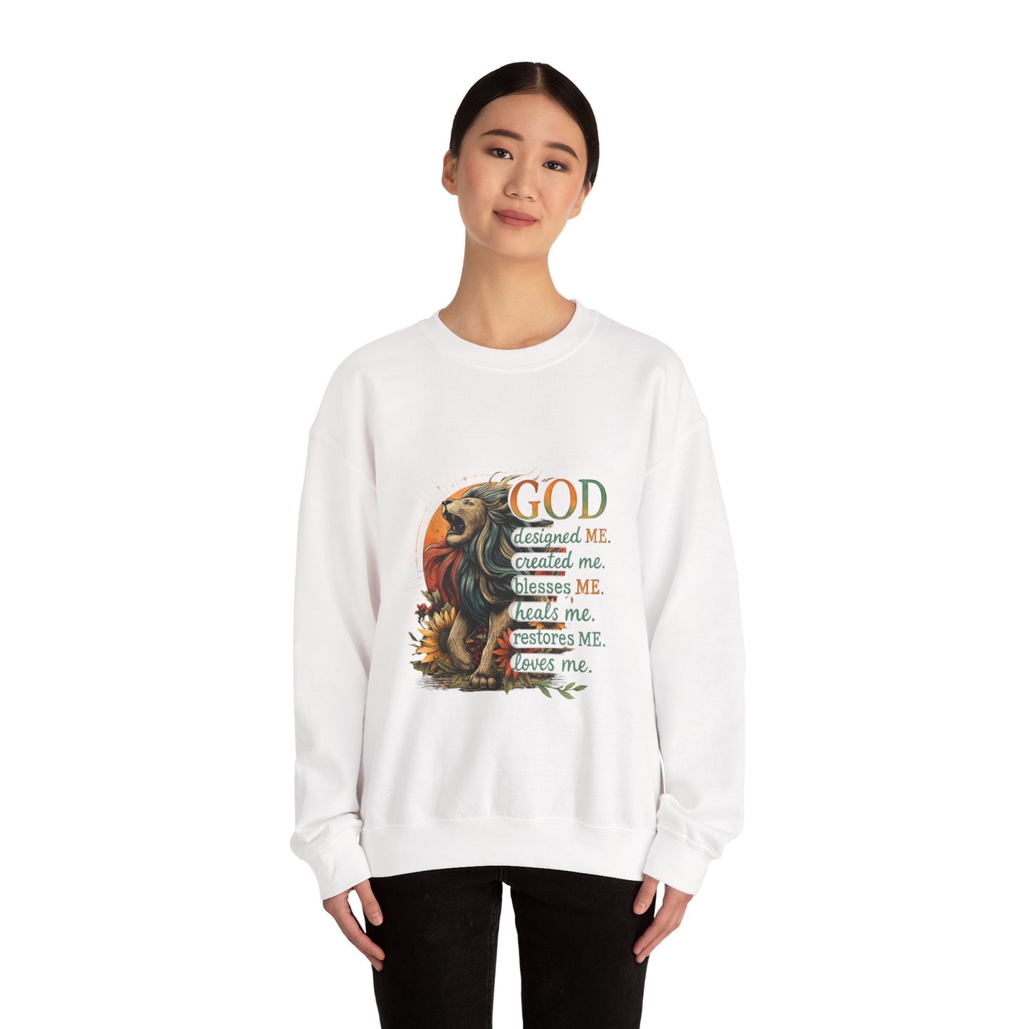"God Created Me" Unisex Heavy Blend™ Crewneck Sweatshirt