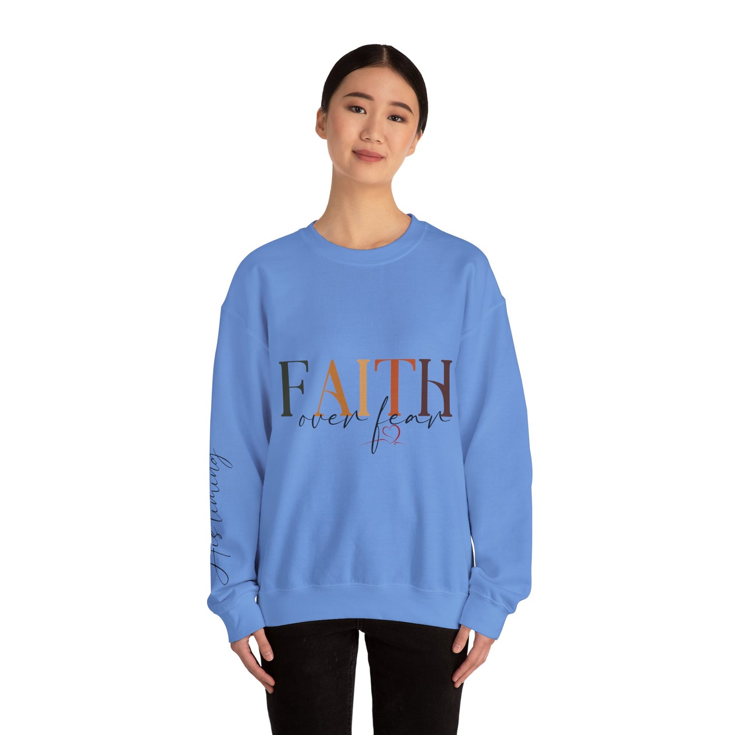 "Faith Over Fear" Inspirational Unisex Heavy Blend™ Crewneck Sweatshirt