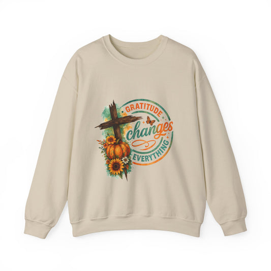 "Gratitude Changes Everything" Cozy Crewneck Sweatshirt