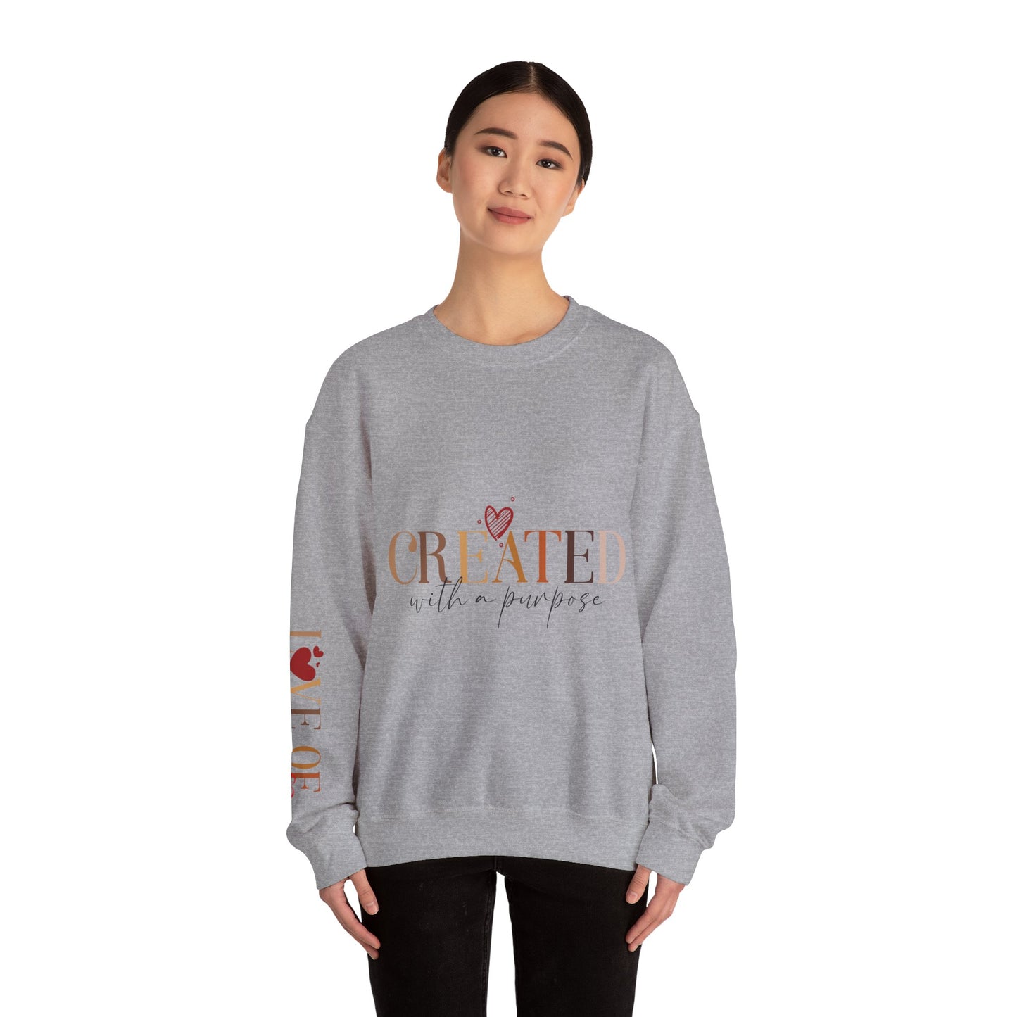 "Created With A Purpose" Inspirational Crewneck Sweatshirt