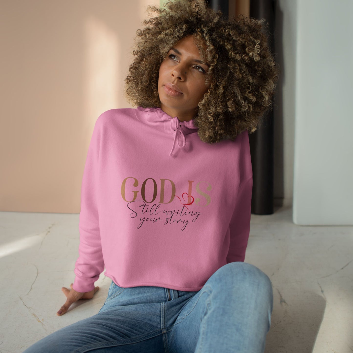 "God Is Still Writing Your Story" Crop Hoodie -