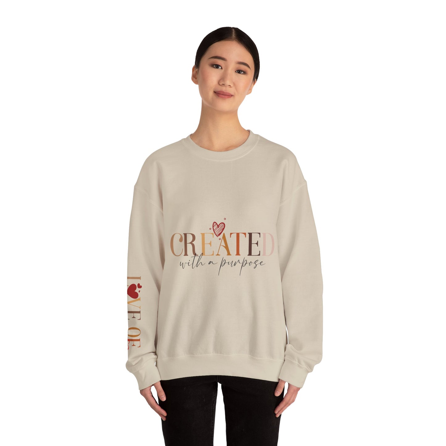 "Created With A Purpose" Inspirational Crewneck Sweatshirt