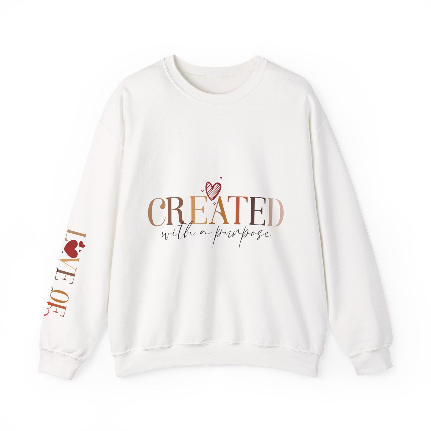 "Created With A Purpose" Inspirational Crewneck Sweatshirt