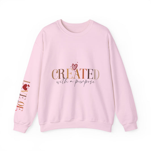"Created With A Purpose" Inspirational Crewneck Sweatshirt