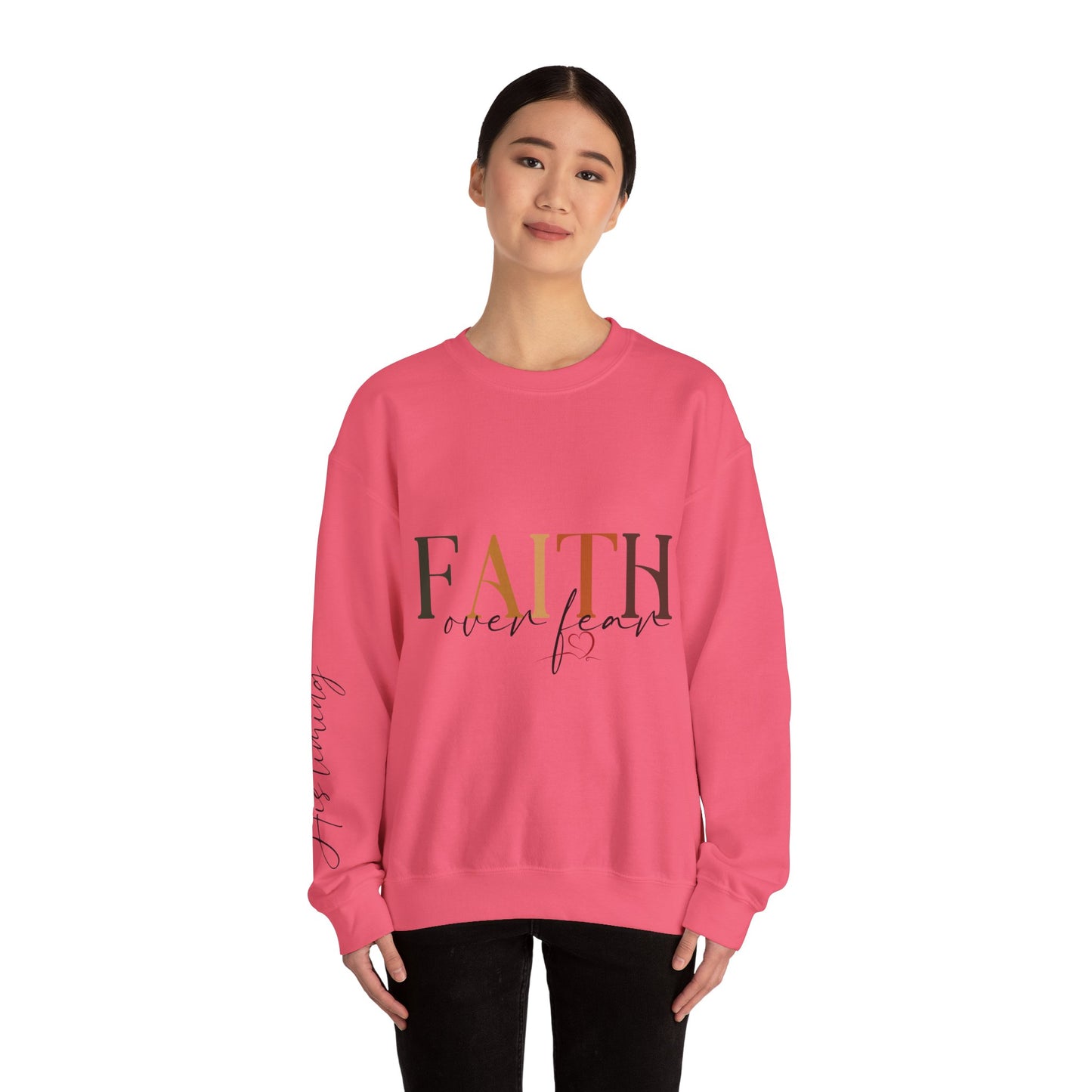 "Faith Over Fear" Inspirational Unisex Heavy Blend™ Crewneck Sweatshirt