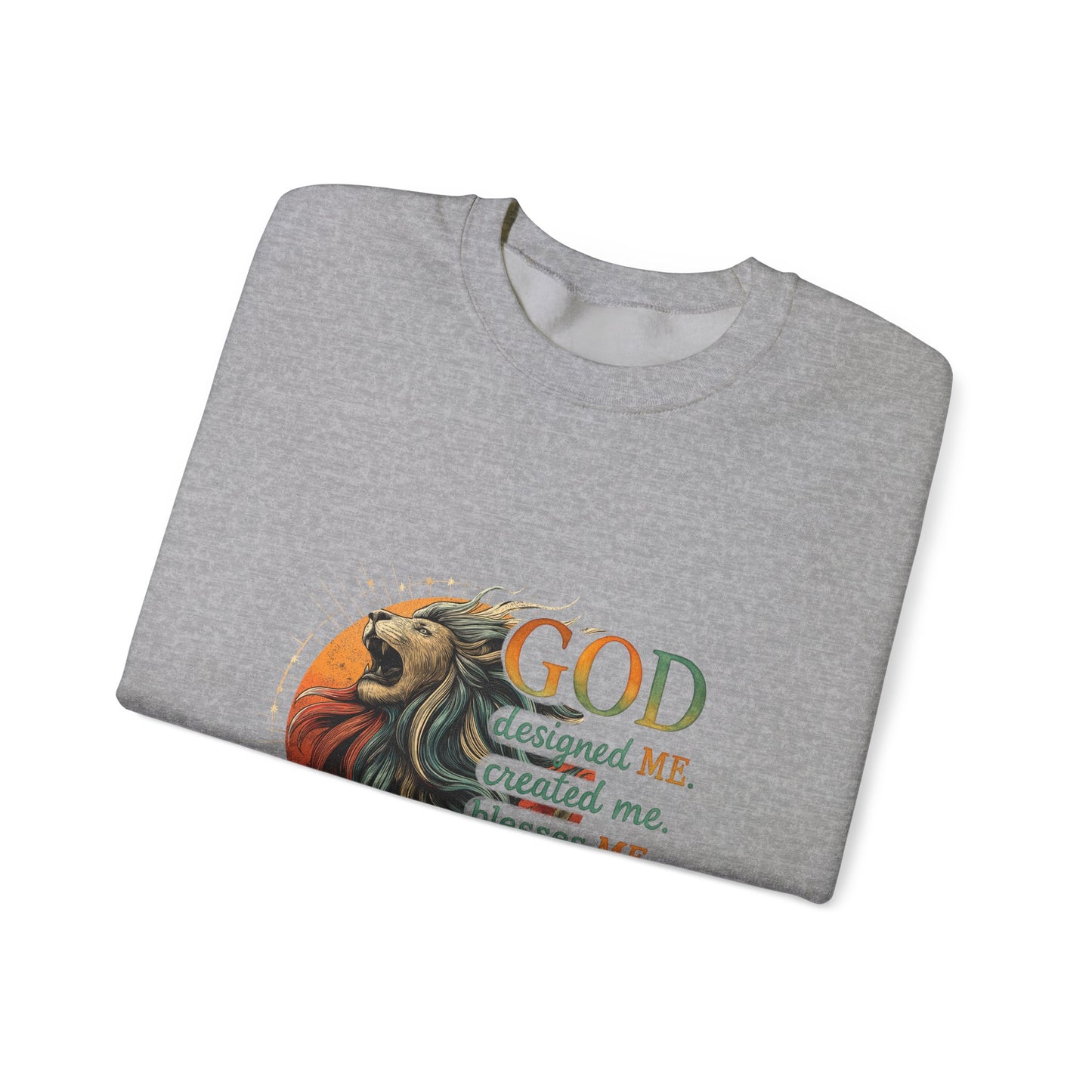 "God Created Me" Unisex Heavy Blend™ Crewneck Sweatshirt