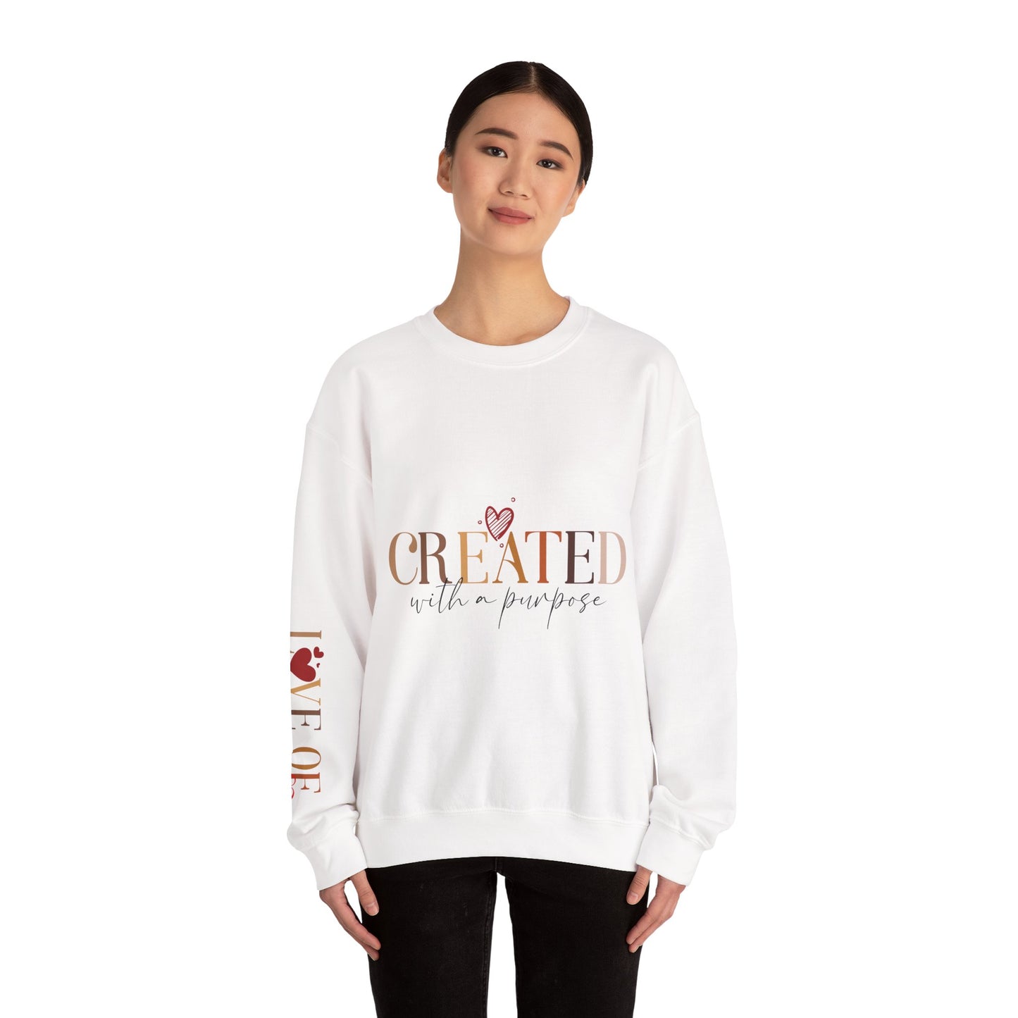 "Created With A Purpose" Inspirational Crewneck Sweatshirt