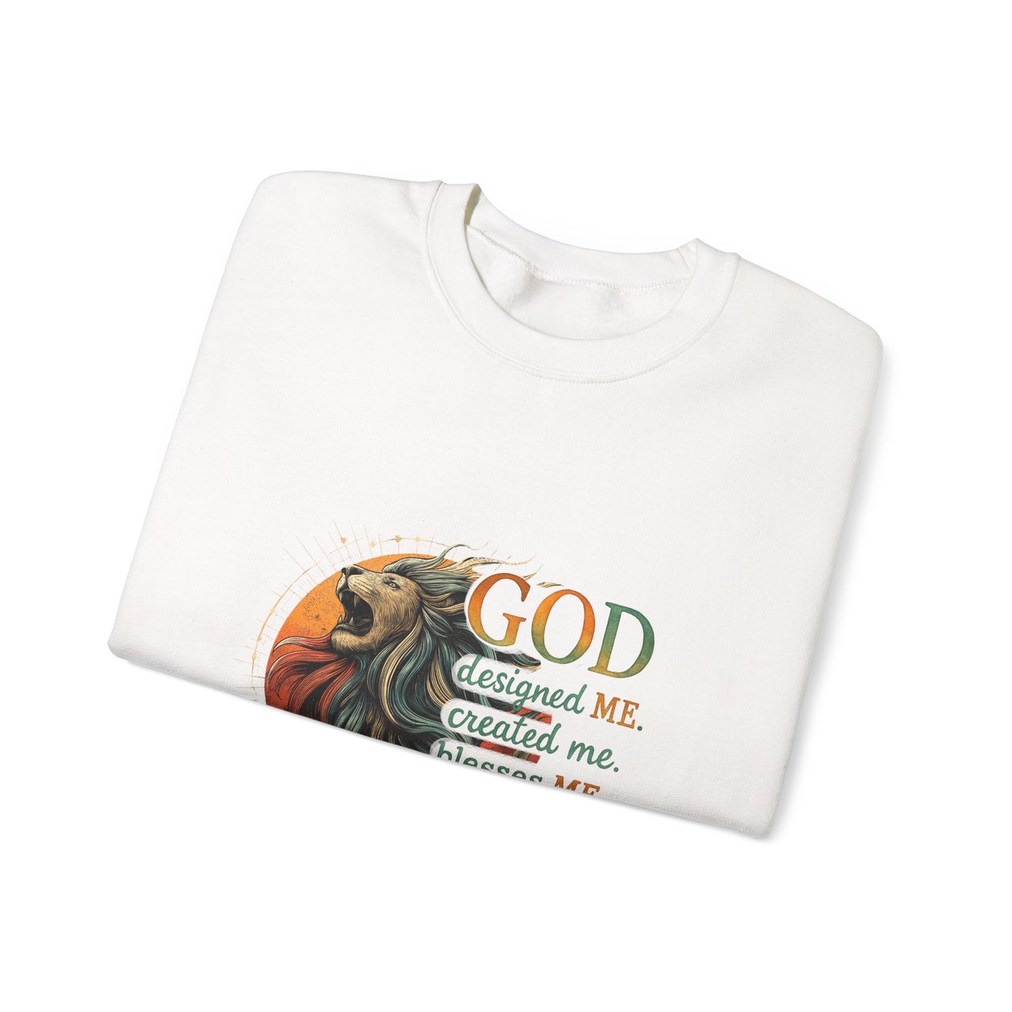 "God Created Me" Unisex Heavy Blend™ Crewneck Sweatshirt