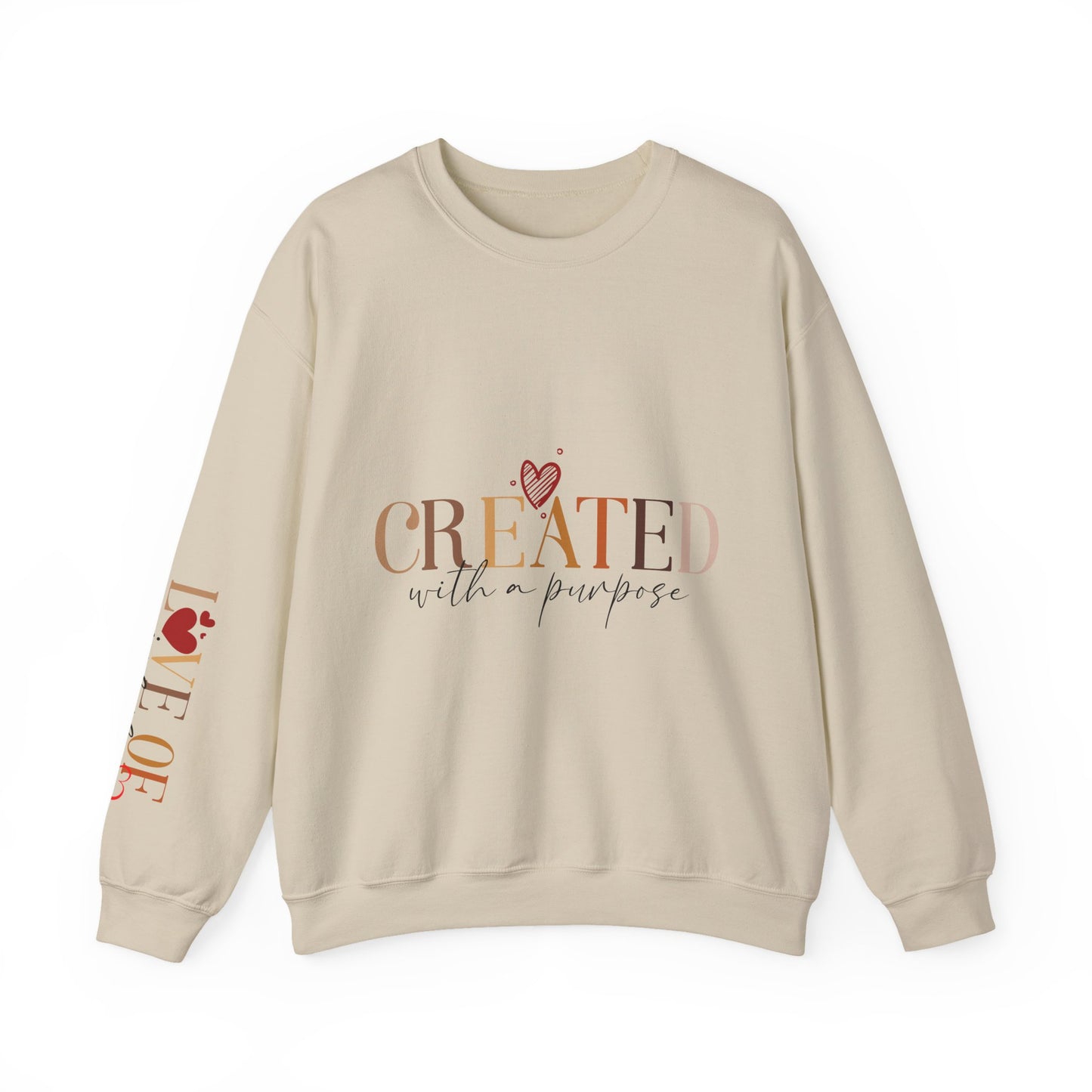 "Created With A Purpose" Inspirational Crewneck Sweatshirt