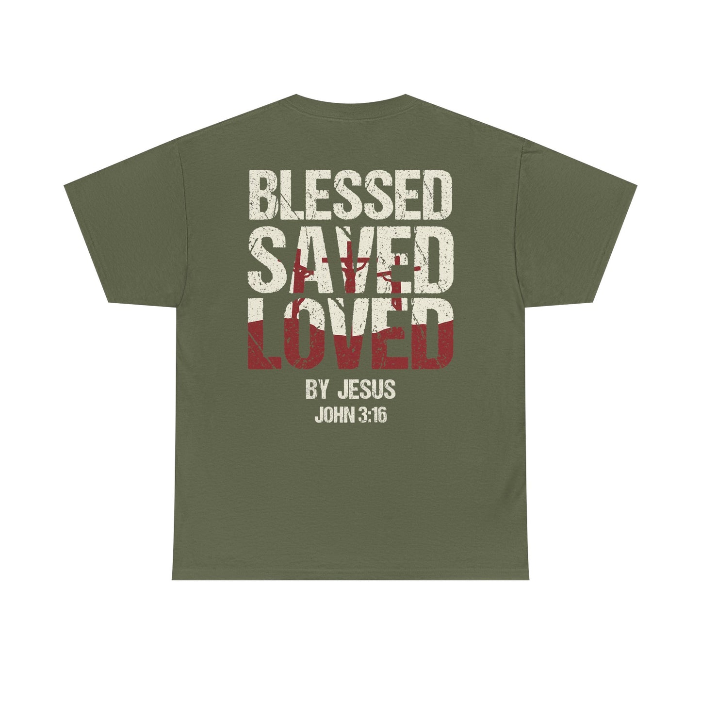 "Blessed Saved Loved" Unisex Cotton T-Shirt