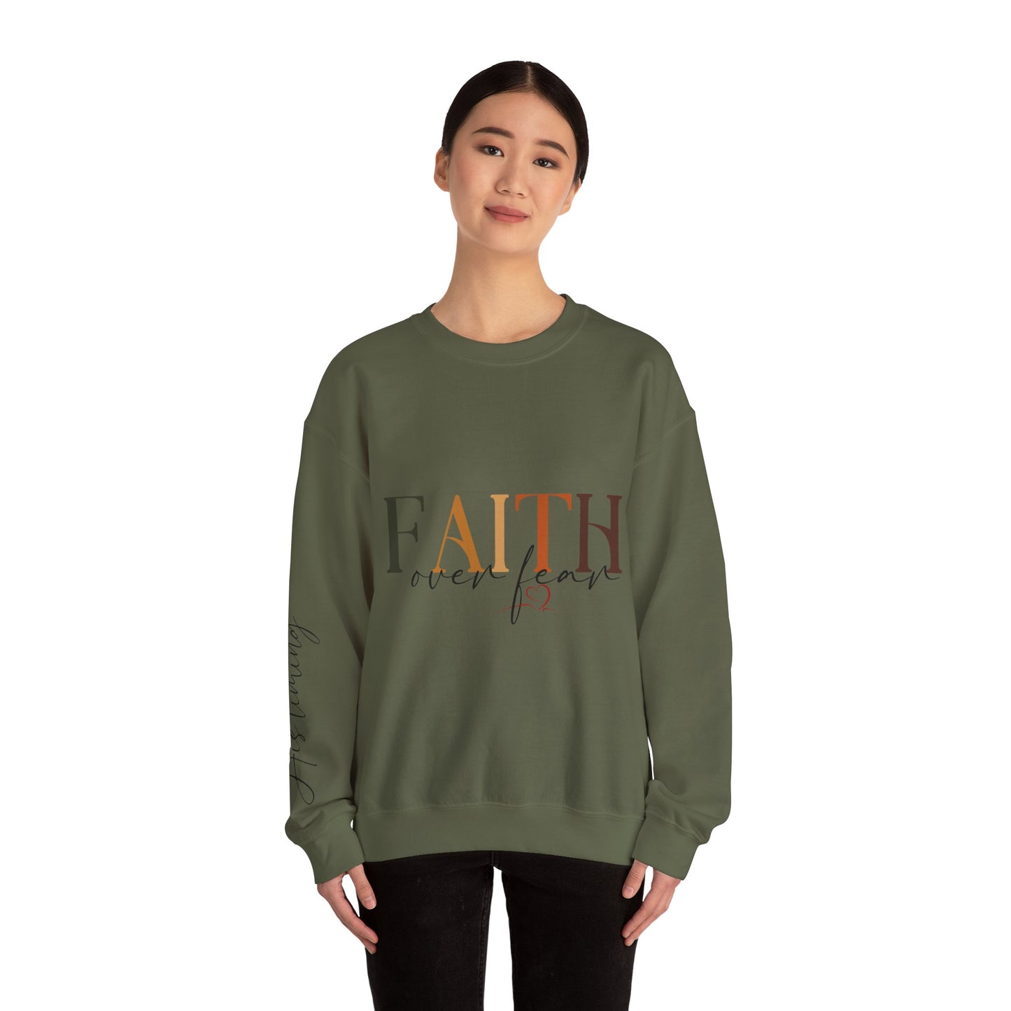 "Faith Over Fear" Inspirational Unisex Heavy Blend™ Crewneck Sweatshirt
