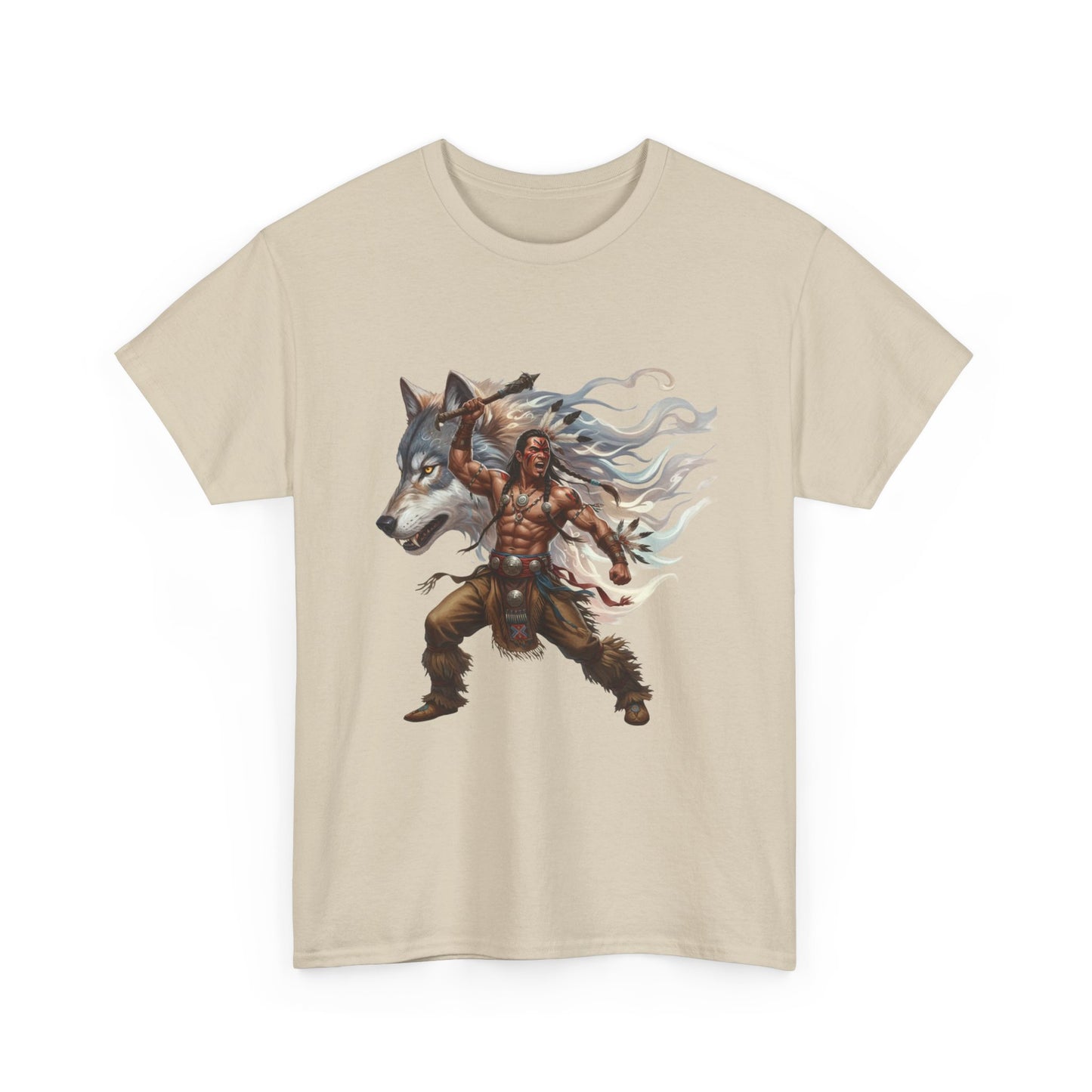 "Native American Warrior & Wolf" Unisex T-Shirt