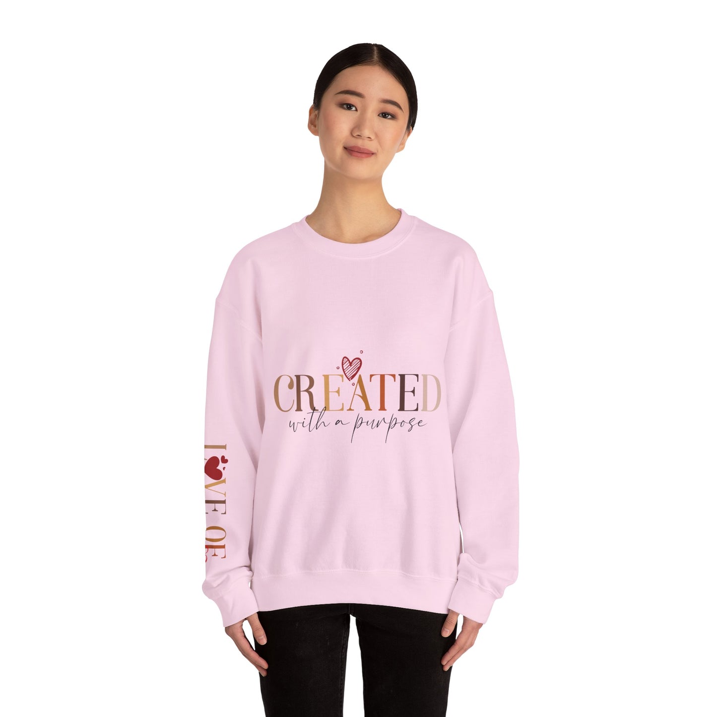 "Created With A Purpose" Inspirational Crewneck Sweatshirt