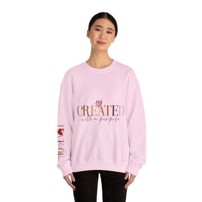 "Created With A Purpose" Inspirational Crewneck Sweatshirt