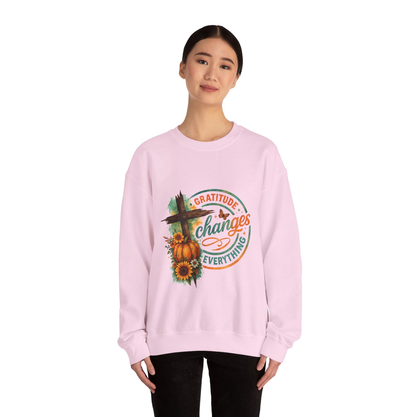 "Gratitude Changes Everything" Cozy Crewneck Sweatshirt