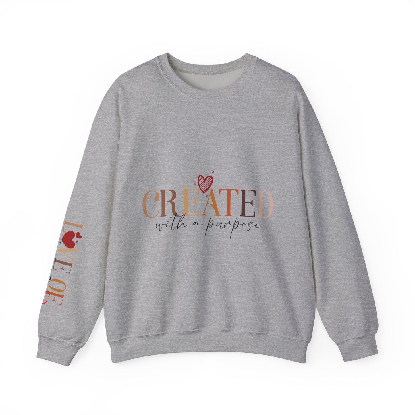 "Created With A Purpose" Inspirational Crewneck Sweatshirt