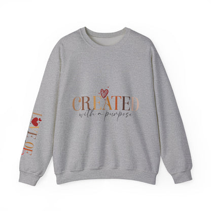 "Created With A Purpose" Inspirational Crewneck Sweatshirt