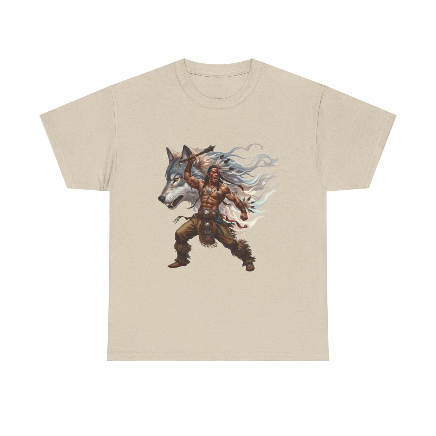 "Native American Warrior & Wolf" Unisex T-Shirt