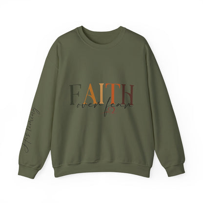 "Faith Over Fear" Inspirational Unisex Heavy Blend™ Crewneck Sweatshirt
