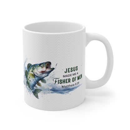 “Jesus Made Me a Fisher of Men” Ceramic Coffee Cup (11 oz)
