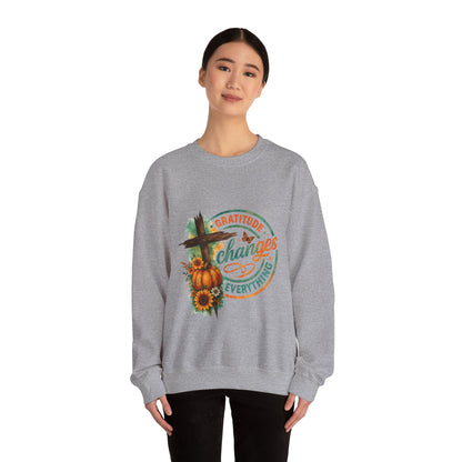 "Gratitude Changes Everything" Cozy Crewneck Sweatshirt