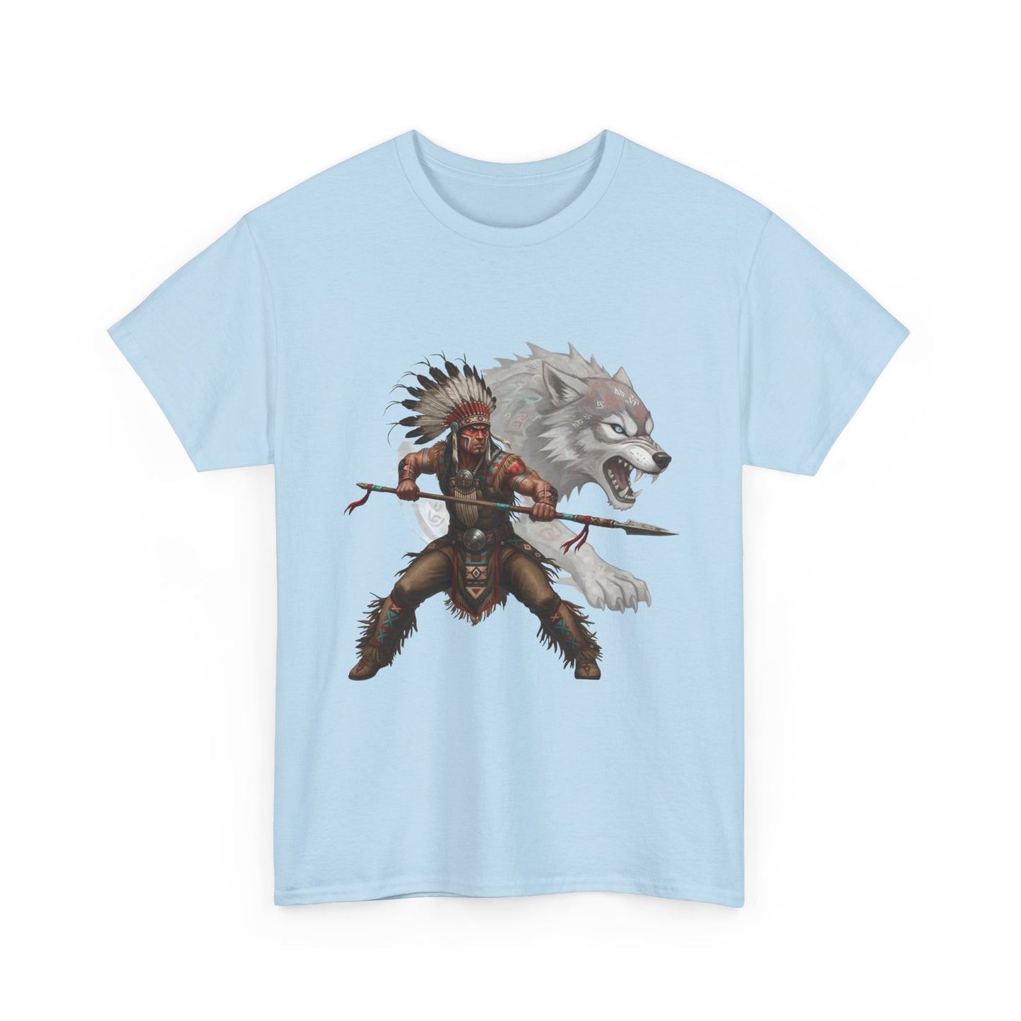 "Native American Warrior & Wolf" Unisex T-Shirt