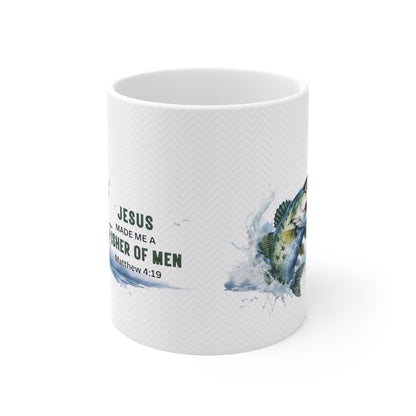 “Jesus Made Me a Fisher of Men” Ceramic Coffee Cup (11 oz)