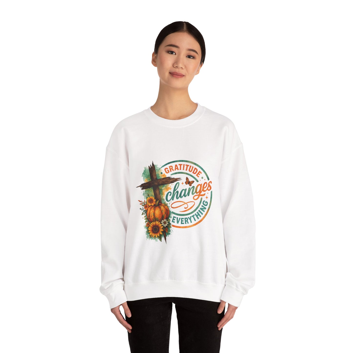 "Gratitude Changes Everything" Cozy Crewneck Sweatshirt