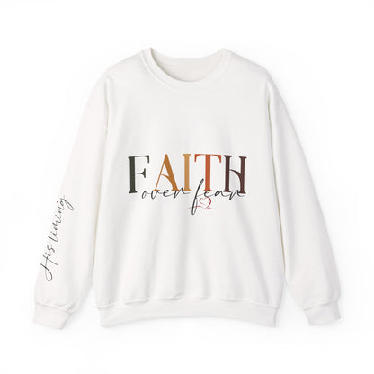 "Faith Over Fear" Inspirational Unisex Heavy Blend™ Crewneck Sweatshirt