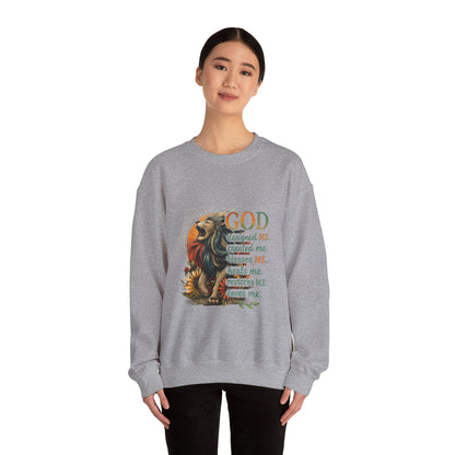 "God Created Me" Unisex Heavy Blend™ Crewneck Sweatshirt