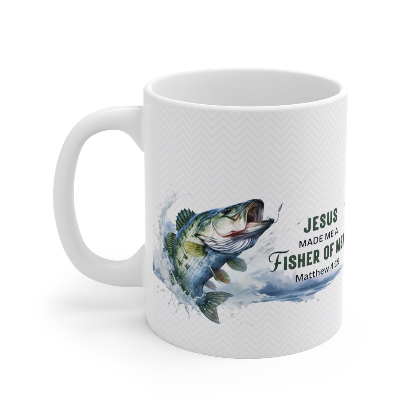“Jesus Made Me a Fisher of Men” Ceramic Coffee Cup (11 oz)