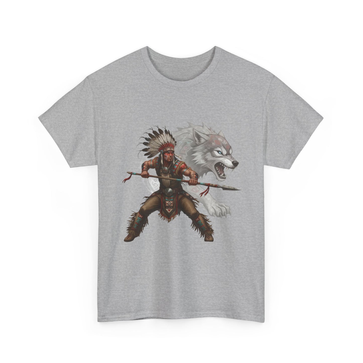 "Native American Warrior & Wolf" Unisex T-Shirt