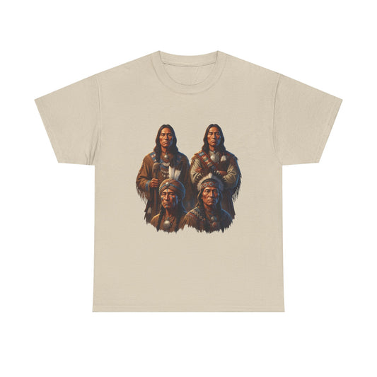 "Native American 4 Different Tribal Chiefs" Unisex T-Shirt