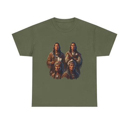 "Native American 4 Different Tribal Chiefs" Unisex T-Shirt