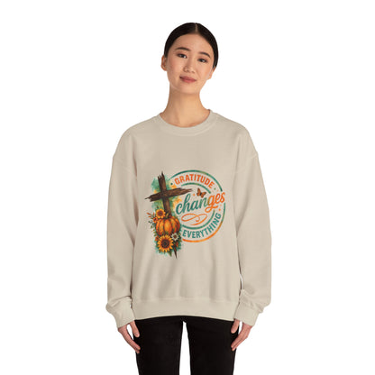 "Gratitude Changes Everything" Cozy Crewneck Sweatshirt