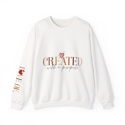 "Created With A Purpose" Inspirational Crewneck Sweatshirt