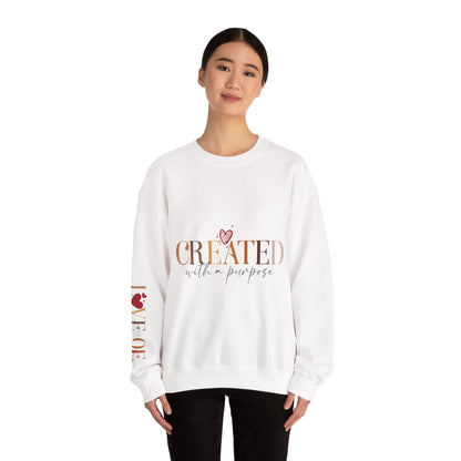 "Created With A Purpose" Inspirational Crewneck Sweatshirt